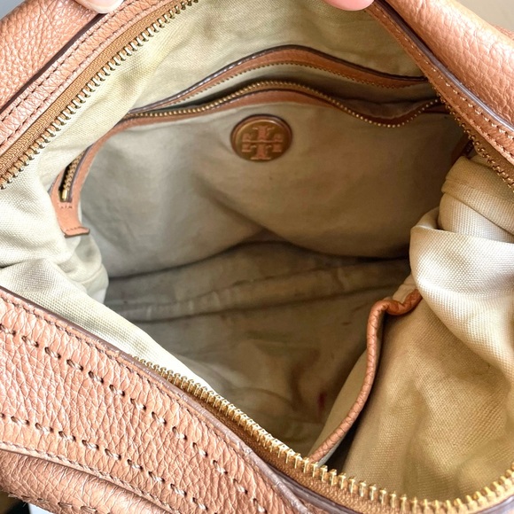 Tory Burch Amalie Hobo Tan Leather Shoulder Bag with Crossbody Strap - Picture 8 of 11